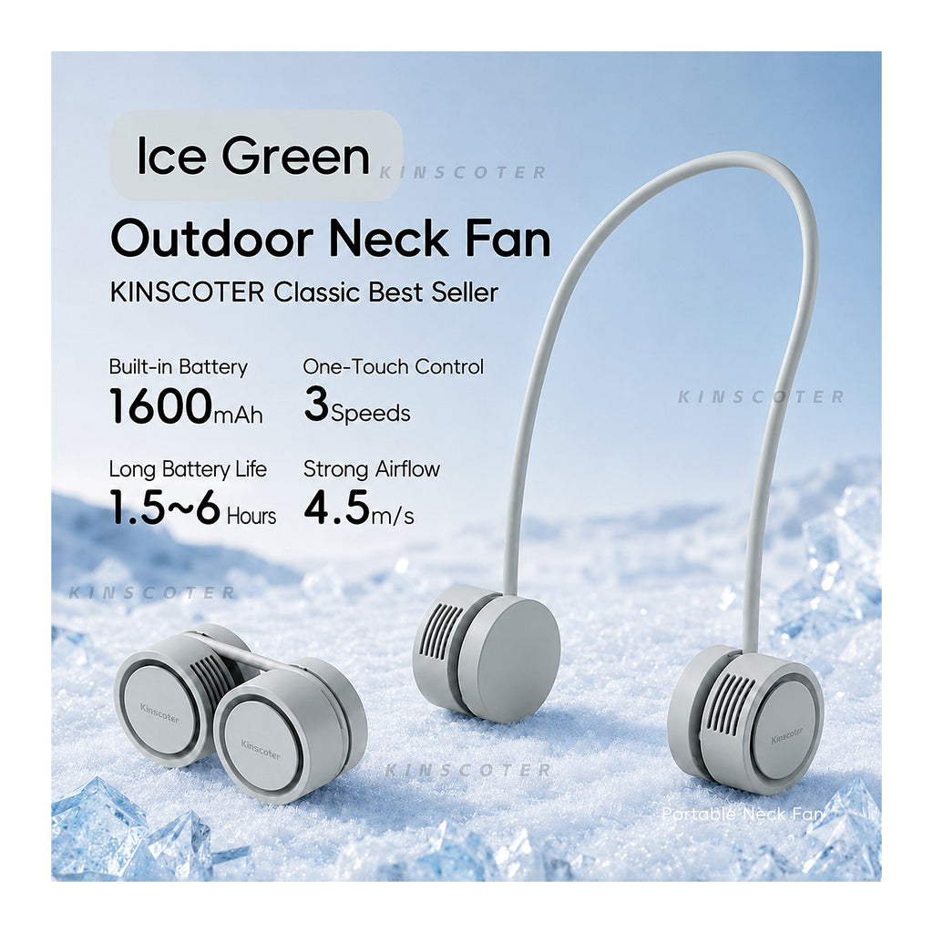 ChillGear Neck Fan — Bladeless & Ultra-Quiet in Mint Green