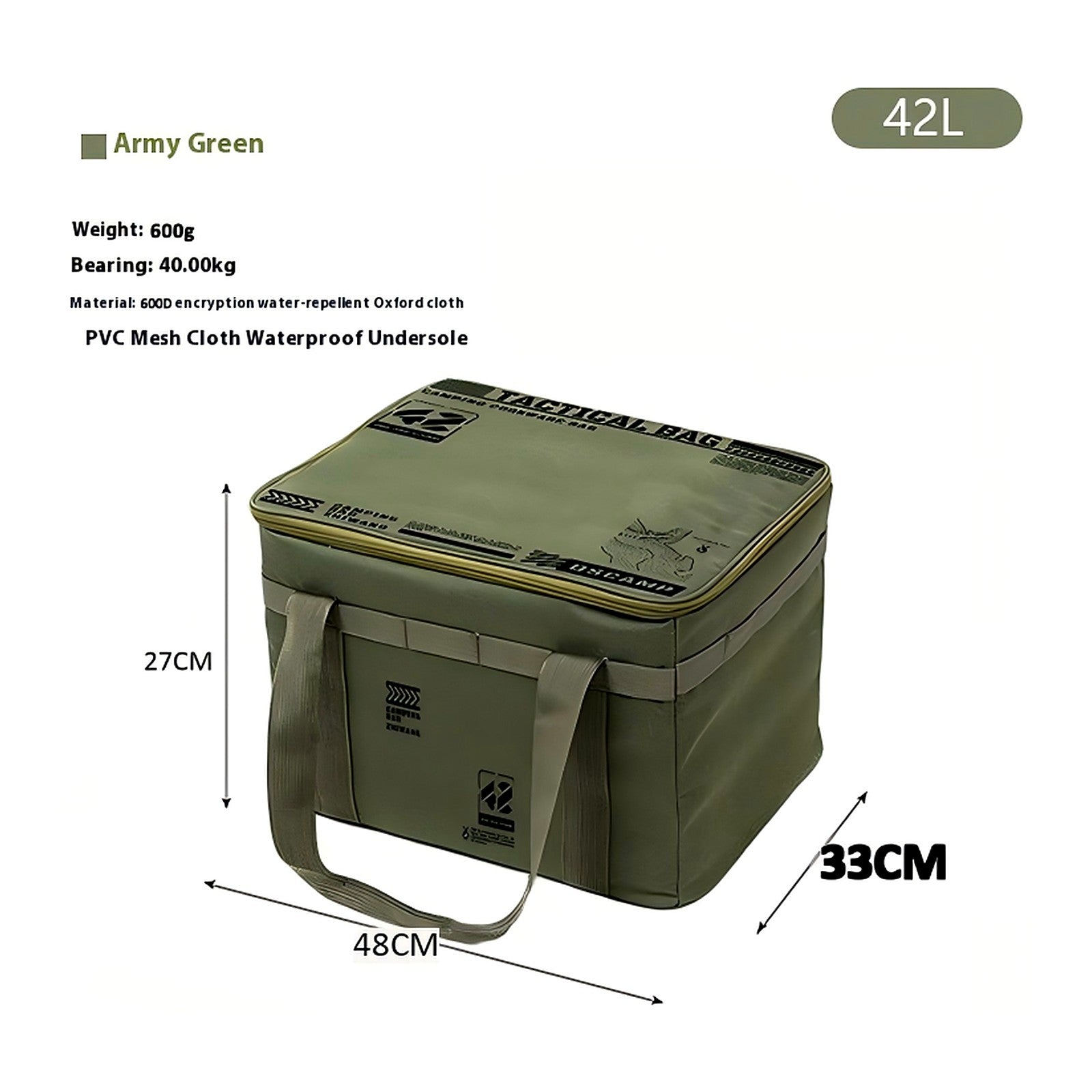 ChillGear Insulated Cooler Bag — 24hr Cold Retention in Army Green · 42L
