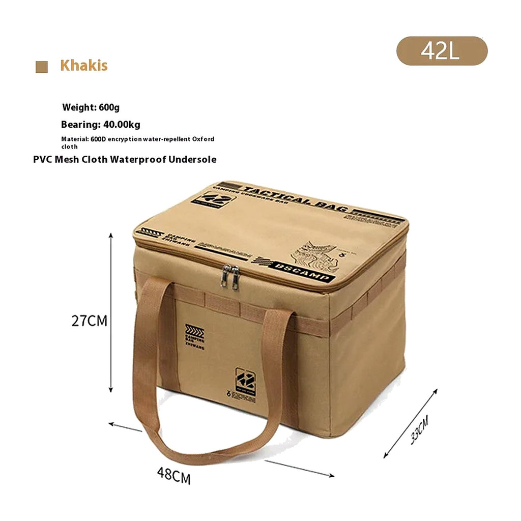 ChillGear Insulated Cooler Bag — 24hr Cold Retention in Khaki · 42L