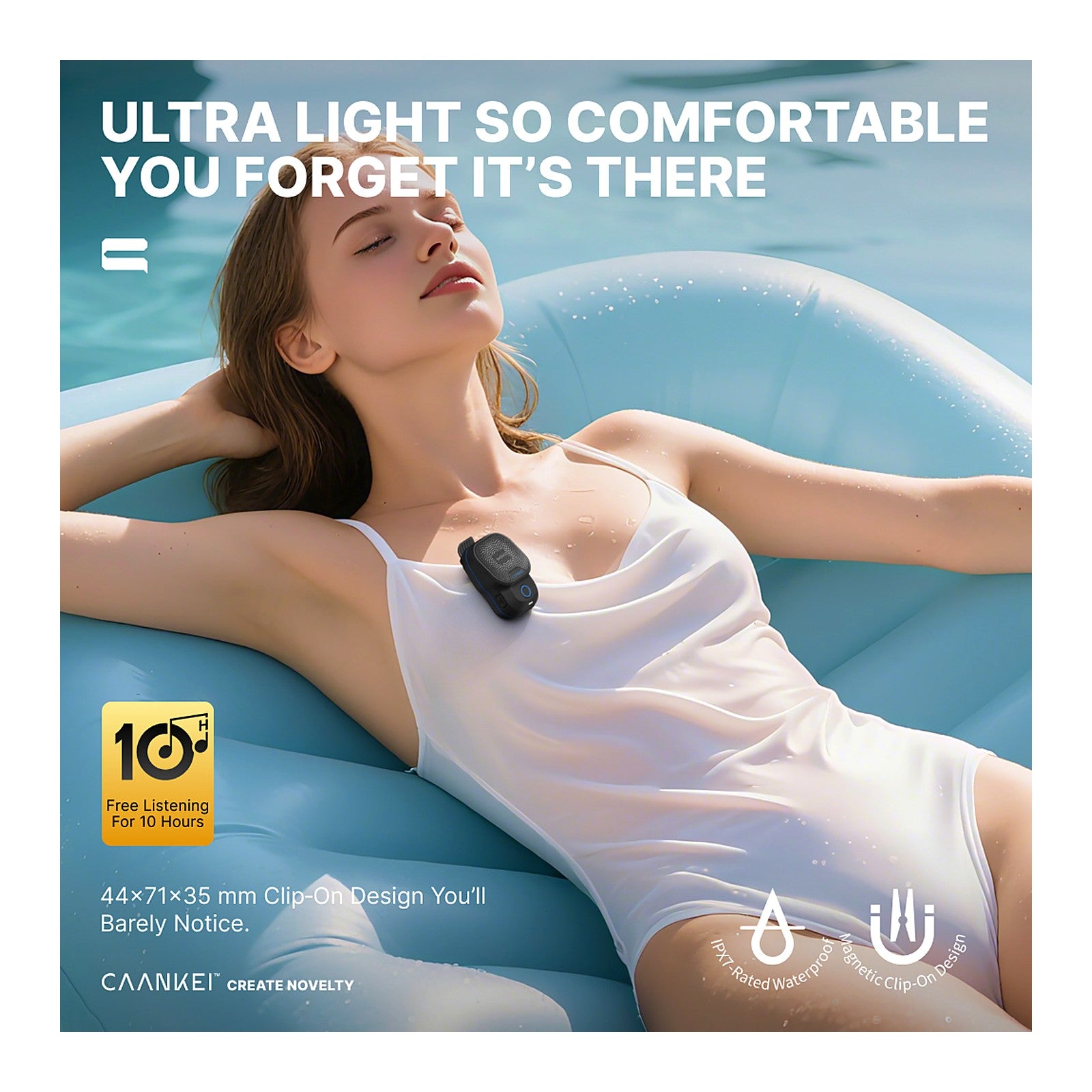 ChillGear Clip-On Speaker — IPX7 Waterproof Wearable — photo 3